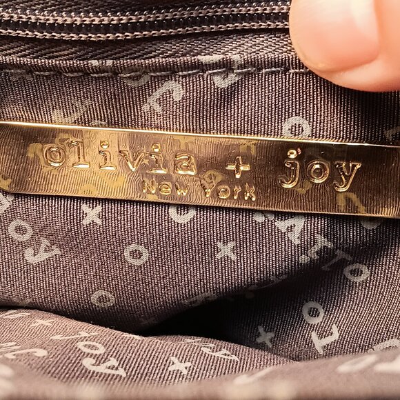 Olivia + Joy faux pebbled leather envelope chain strap shoulder / hand bag purse - Picture 14 of 15